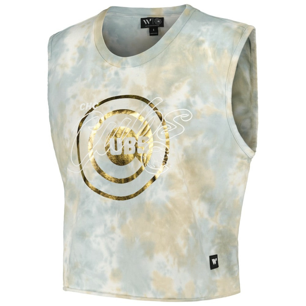 Chicago Cubs The Wild Collective Women's Washed Muscle Tank Top - MLB Tanks