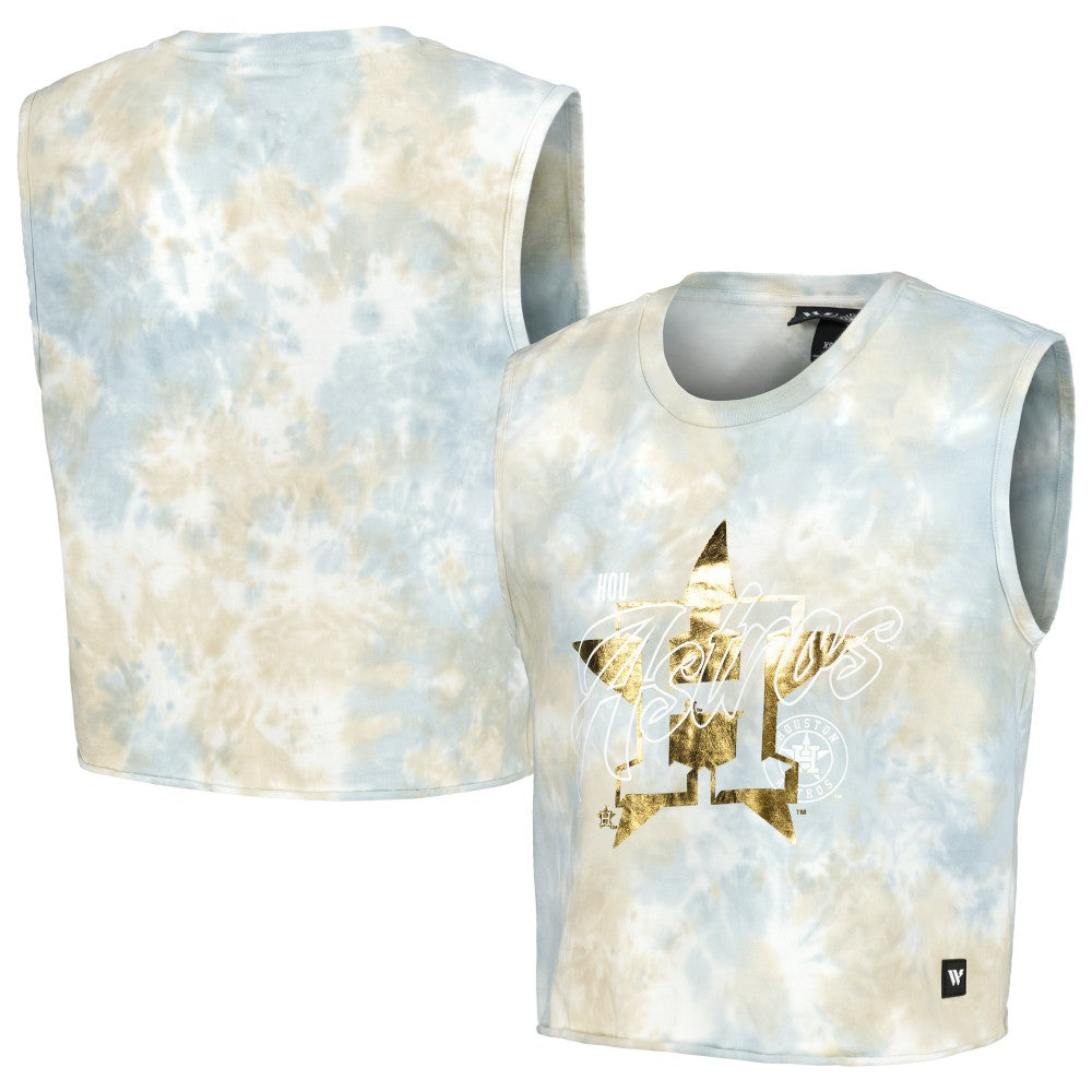 Houston Astros The Wild Collective Women's Washed Muscle Tank Top - MLB Tanks