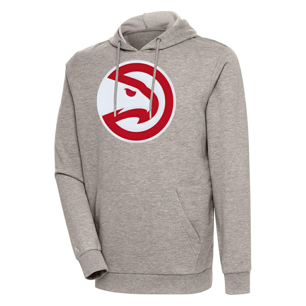 Oatmeal Atlanta Hawks Antigua Action Pullover Hoodie | NBA