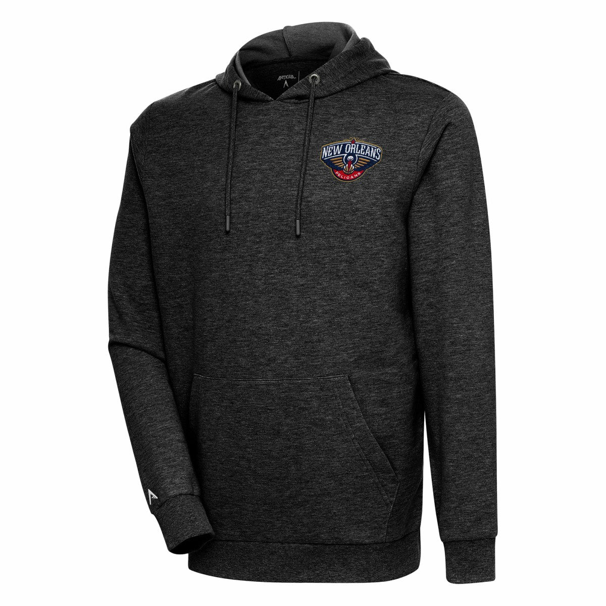 Heather Black New Orleans Pelicans Antigua Action Pullover Hoodie | NBA