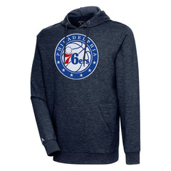 Heather Navy Philadelphia 76ers Antigua Action Pullover Hoodie | NBA