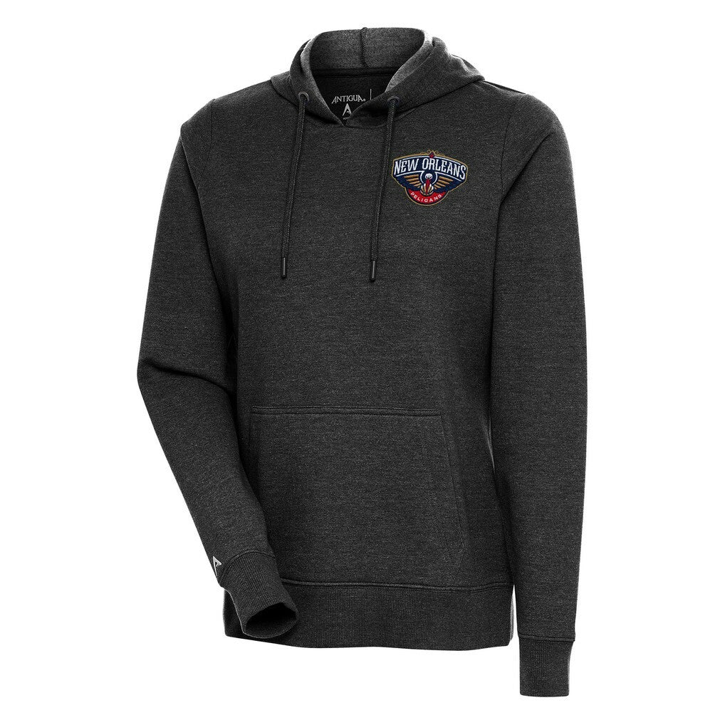 Heather Black New Orleans Pelicans Antigua Women's Action Pullover Hoodie | NBA