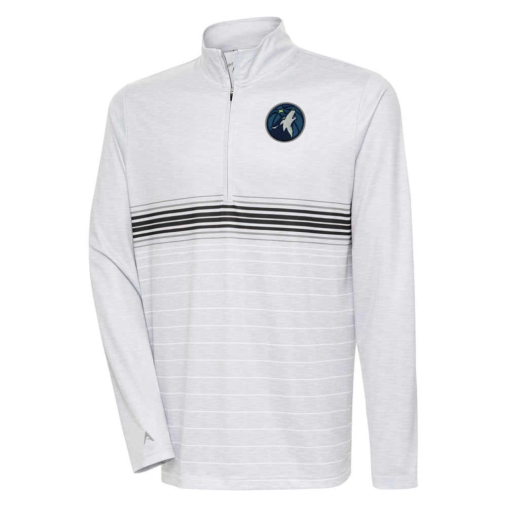 Heather Gray/Black Minnesota Timberwolves Antigua Bullseye Quarter-Zip Pullover Top | NBA