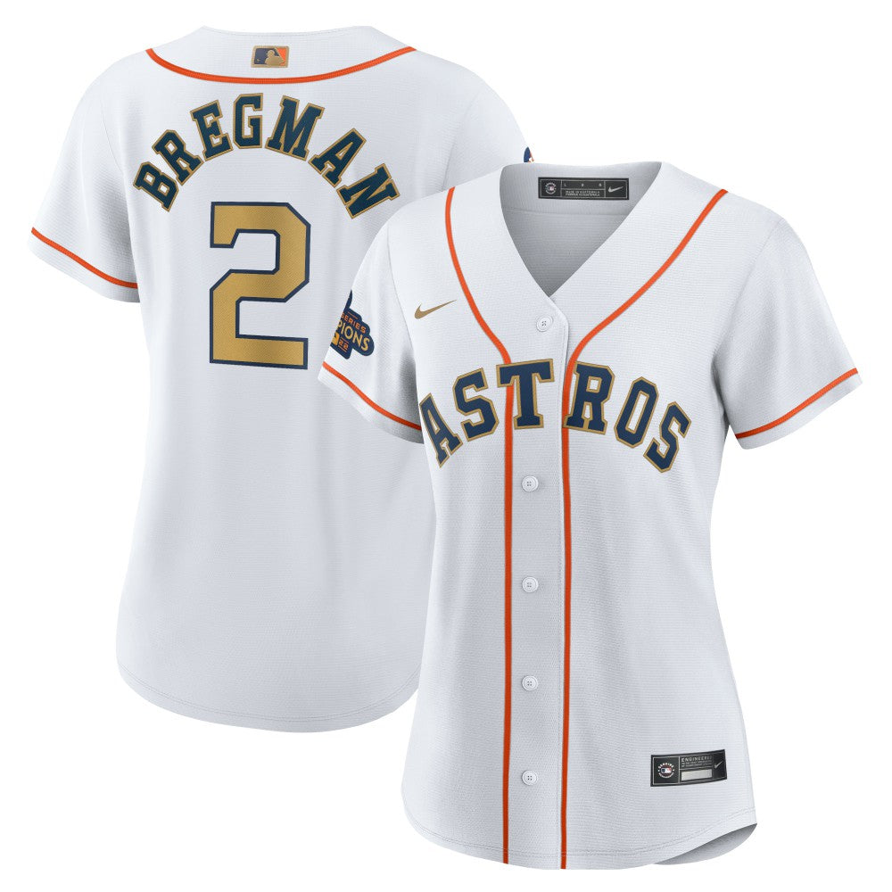 Alex Bregman Houston Astros Nike Women's 2023 Gold Collection Replica Player Jersey - MLB Jerseys