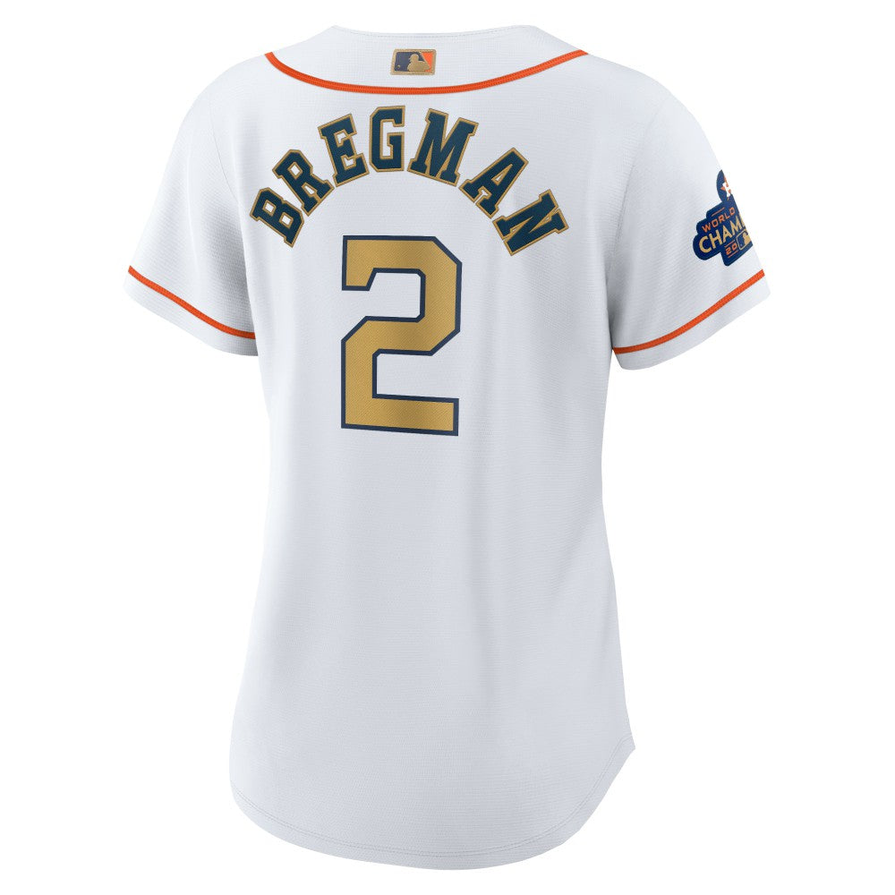Alex Bregman Houston Astros Nike Women's 2023 Gold Collection Replica Player Jersey - MLB Jerseys