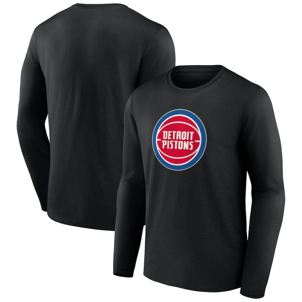 Black Detroit Pistons Primary Team Logo Long Sleeve T-Shirt sale | NBA