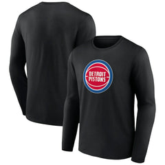 Black Detroit Pistons Primary Team Logo Long Sleeve T-Shirt sale | NBA