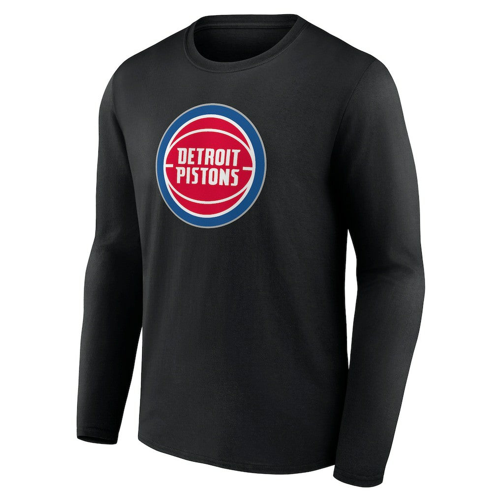 Black Detroit Pistons Primary Team Logo Long Sleeve T-Shirt sale | NBA