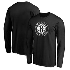 Black Brooklyn Nets Primary Team Logo Long Sleeve T-Shirt | NBA