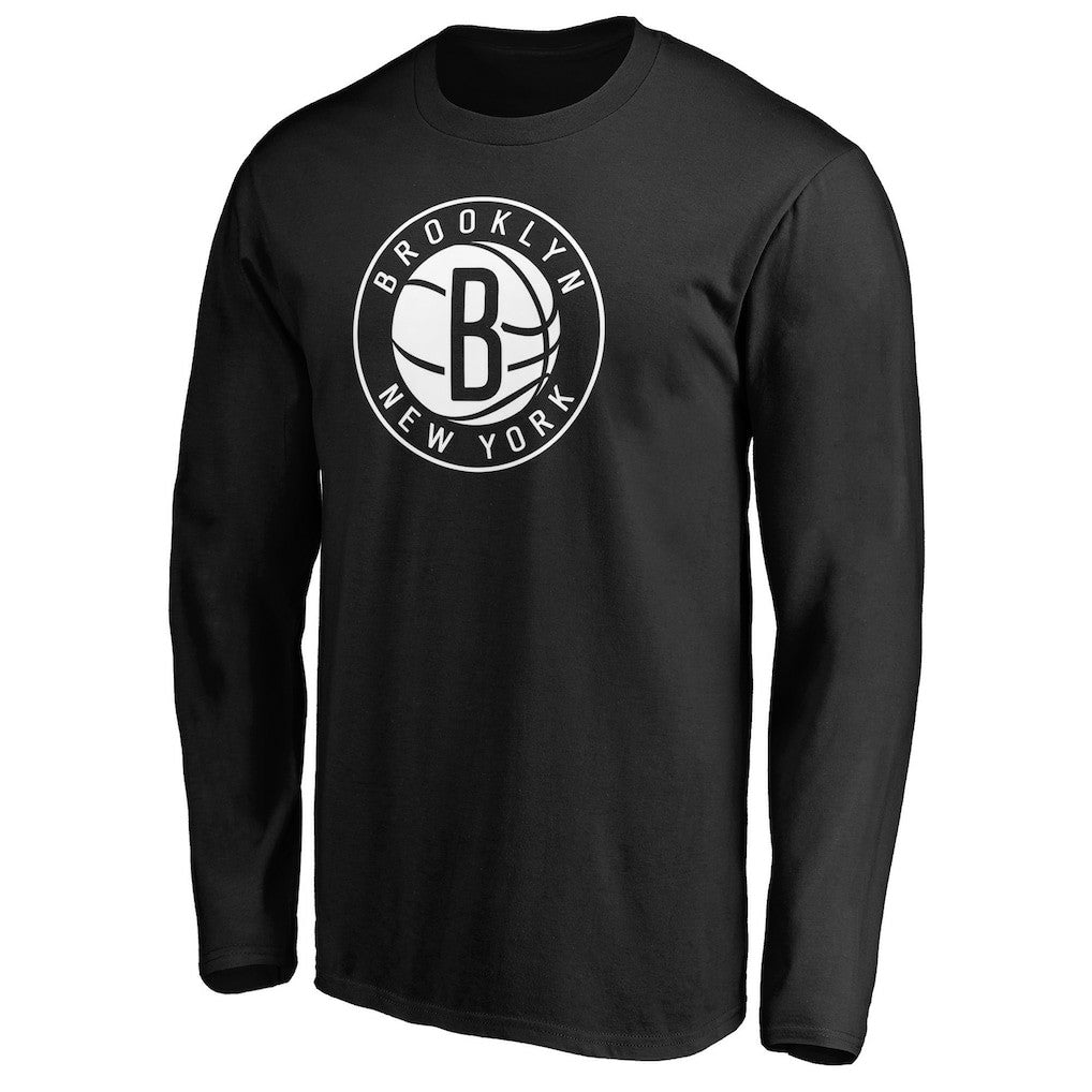 Black Brooklyn Nets Primary Team Logo Long Sleeve T-Shirt | NBA