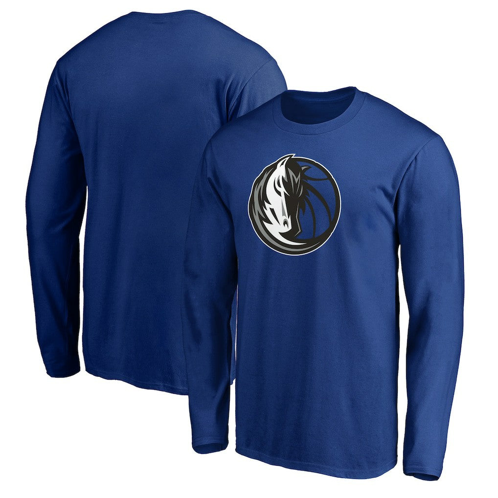 Blue Dallas Mavericks Primary Team Logo Long Sleeve T-Shirt sale | NBA