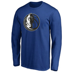 Blue Dallas Mavericks Primary Team Logo Long Sleeve T-Shirt sale | NBA