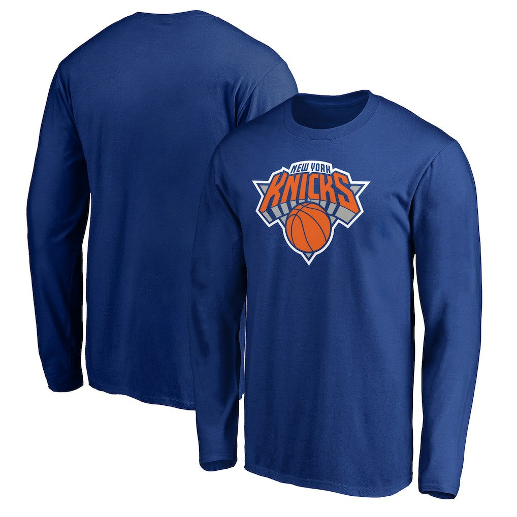 Blue New York Knicks Primary Team Logo Long Sleeve T-Shirt | NBA