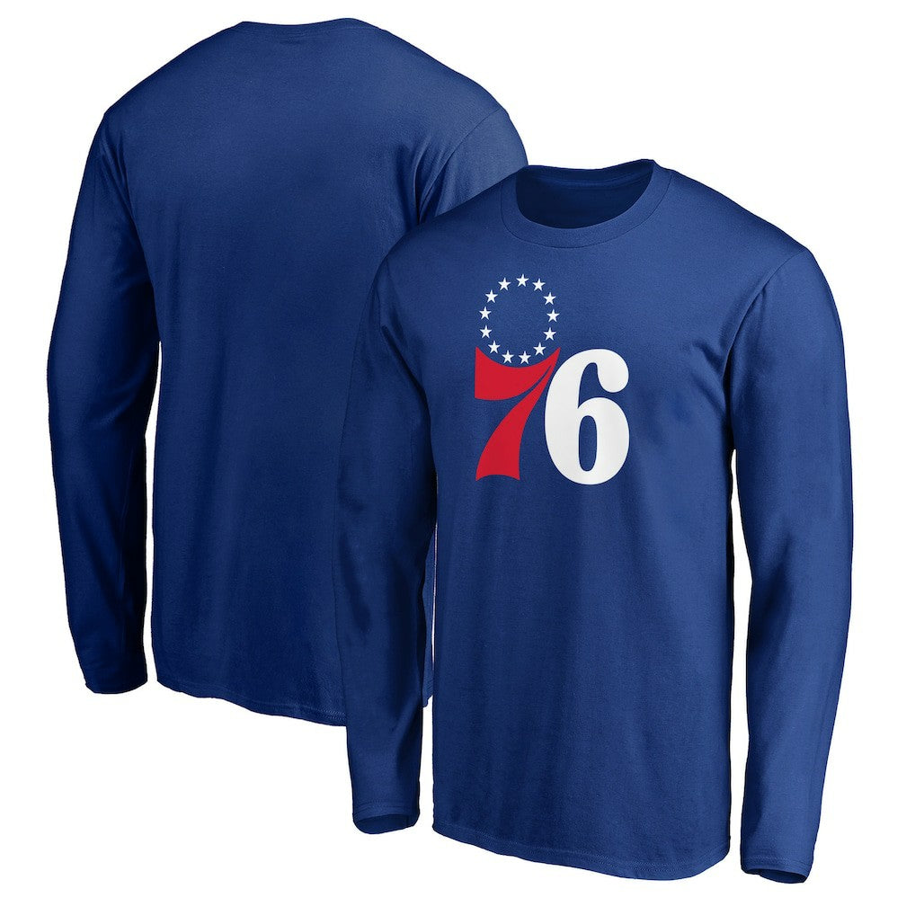 Royal Philadelphia 76ers Primary Team Logo Long Sleeve T-Shirt | NBA