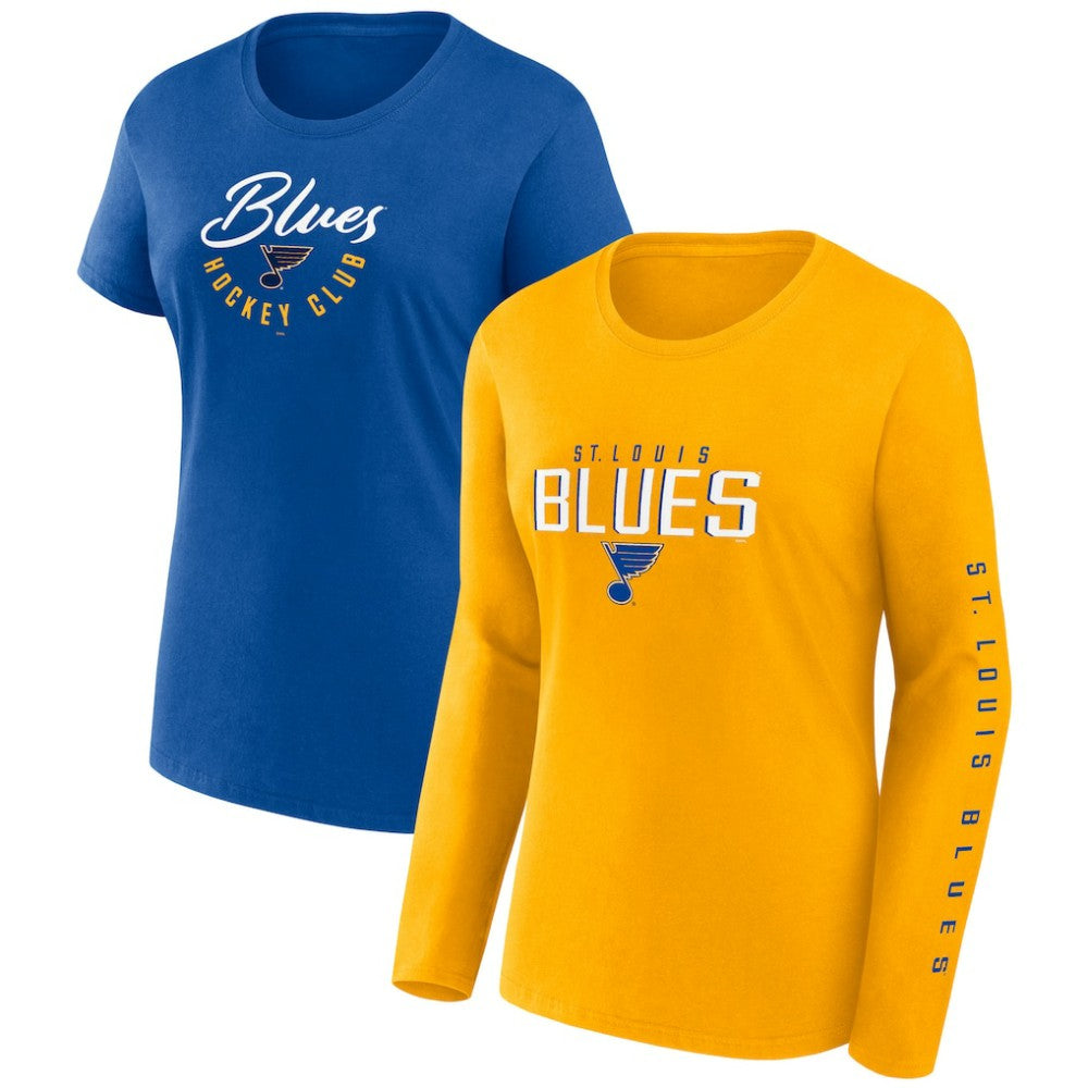 St. Louis Blues Fanatics Women's Long and Short Sleeve Two-Pack T-Shirt Set -  NHL T-shirts