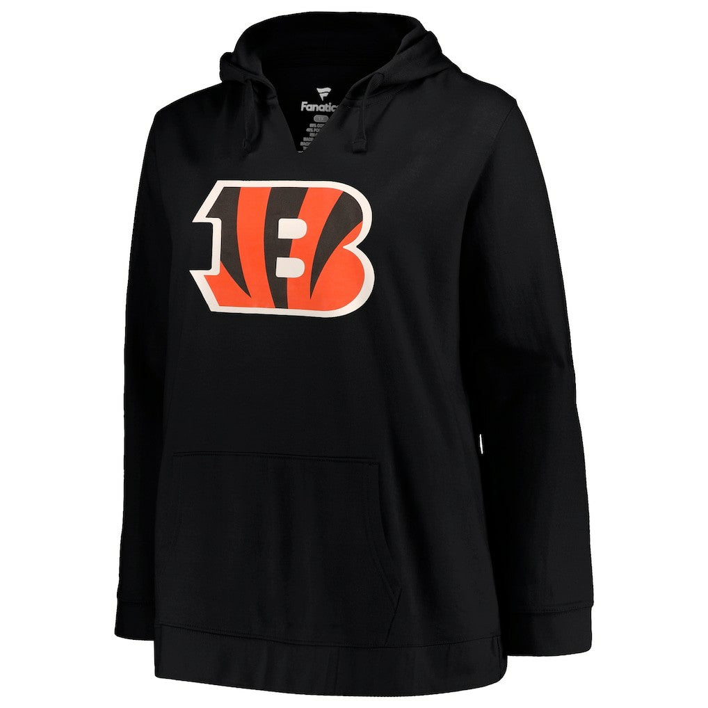 Cincinnati Bengals Joe Burrow  Profile Women's Plus Size Player Name & Number Pullover Hoodie | NFL Outlet