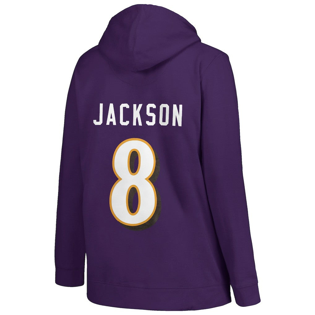 Baltimore Ravens Lamar Jackson  Profile Women's Plus Size Player Name & Number Pullover Hoodie | NFL Near me