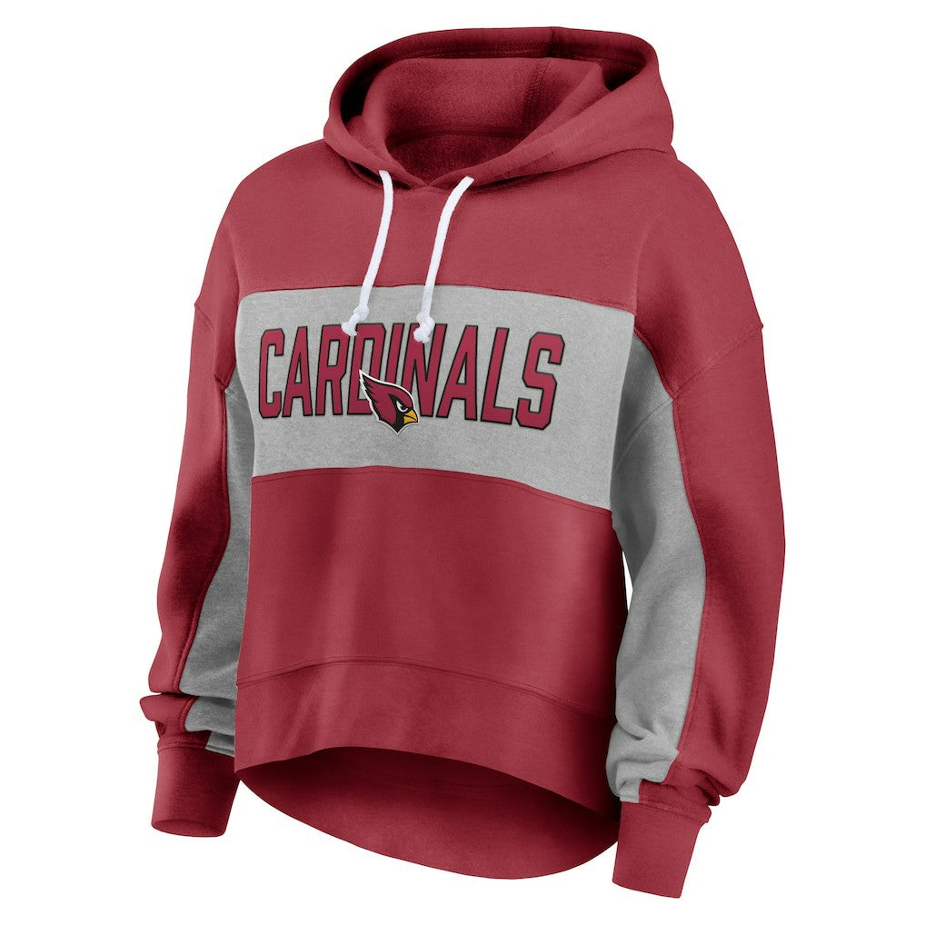 Arizona Cardinals Women's Filled Stat Sheet Lighweight Modest Crop Hoodie | NFL Sale