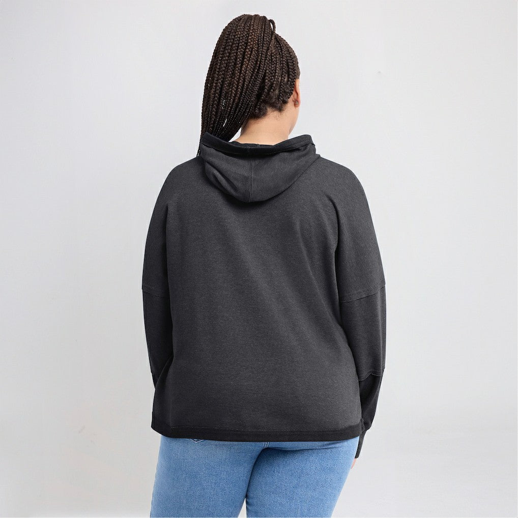 Pittsburgh Steelers Women's Lightewight Modest Crop Lounge Helmet Arch Pullover Hoodie | NFL New
