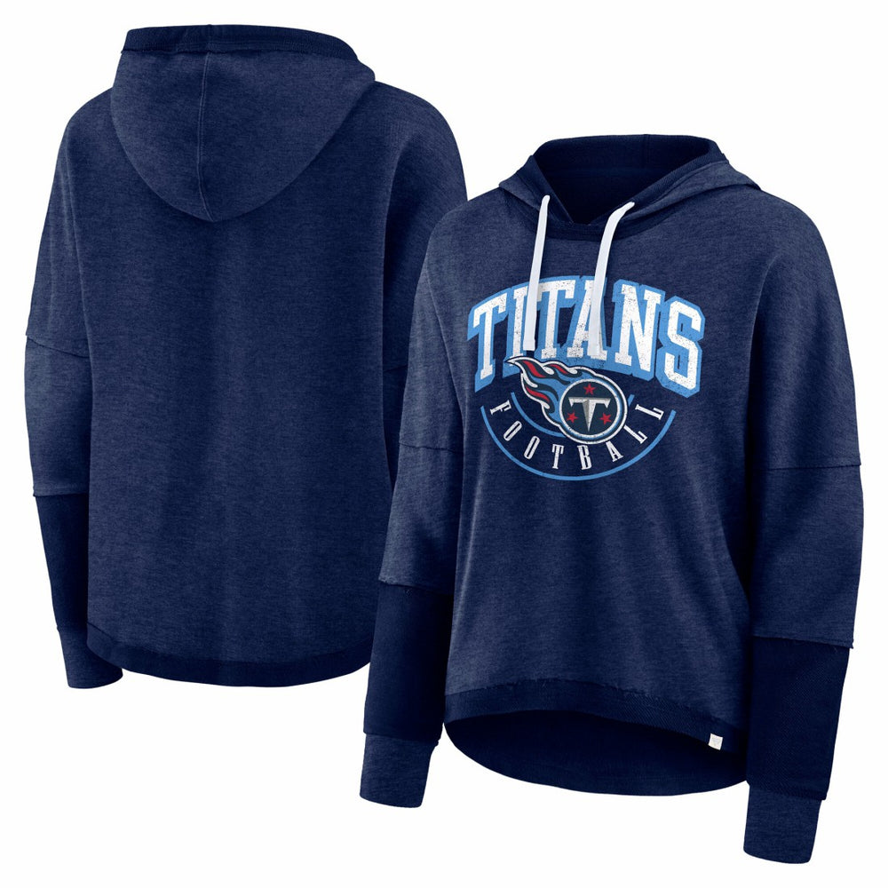Tennessee Titans Women's Lightewight Modest Crop Lounge Helmet Arch Pullover Hoodie | NFL Online