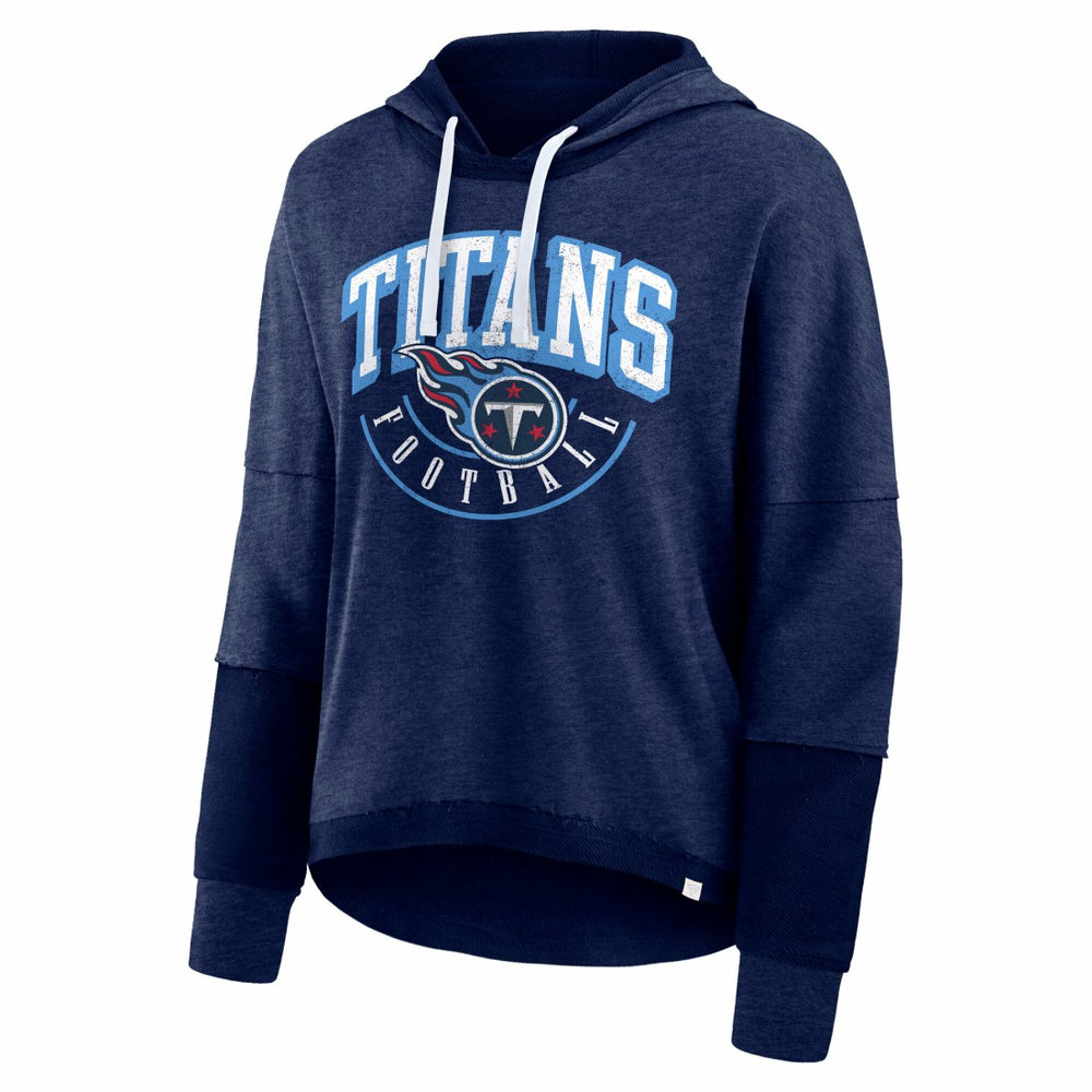 Tennessee Titans Women's Lightewight Modest Crop Lounge Helmet Arch Pullover Hoodie | NFL Online