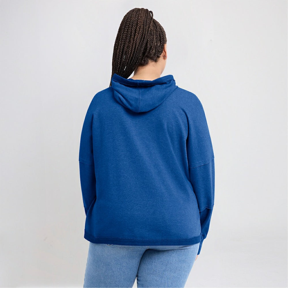 Los Angeles Rams Women's Lightewight Modest Crop Lounge Helmet Arch Pullover Hoodie | NFL Outlet