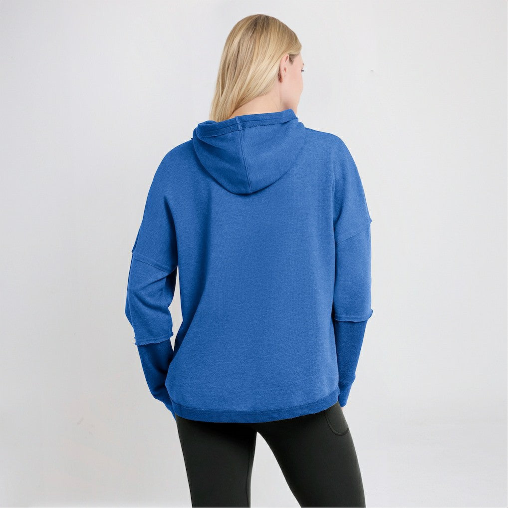 Los Angeles Chargers Women's Lightewight Modest Crop Lounge Helmet Arch Pullover Hoodie | NFL Hot