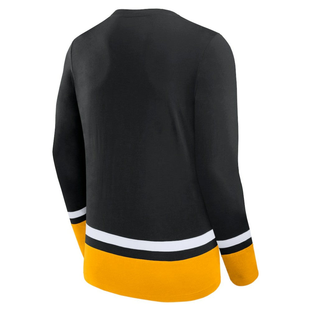 Boston Bruins Fanatics Back Pass Lace-Up Long Sleeve T-Shirt -  NHL T-shirts