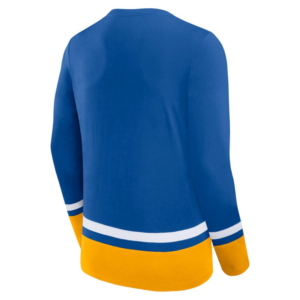 St. Louis Blues Fanatics Back Pass Lace-Up Long Sleeve T-Shirt -  NHL T-shirts