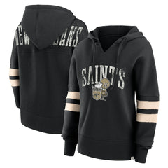New Orleans Saints Women's Bold Move Dolman V-Neck Hip HIp Hoodie | NFL New