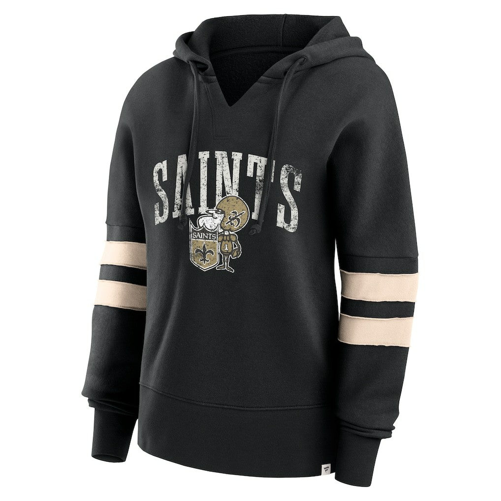 New Orleans Saints Women's Bold Move Dolman V-Neck Hip HIp Hoodie | NFL New