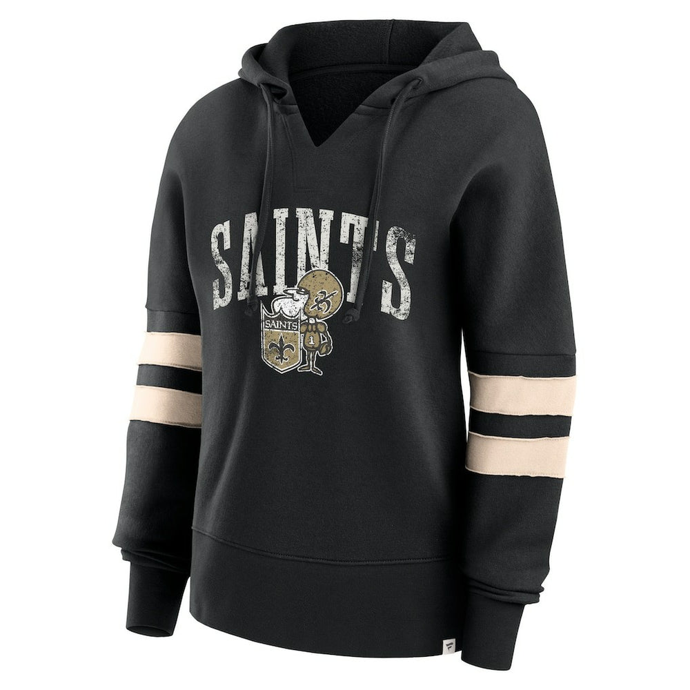 New Orleans Saints Women's Bold Move Dolman V-Neck Hip HIp Hoodie | NFL New