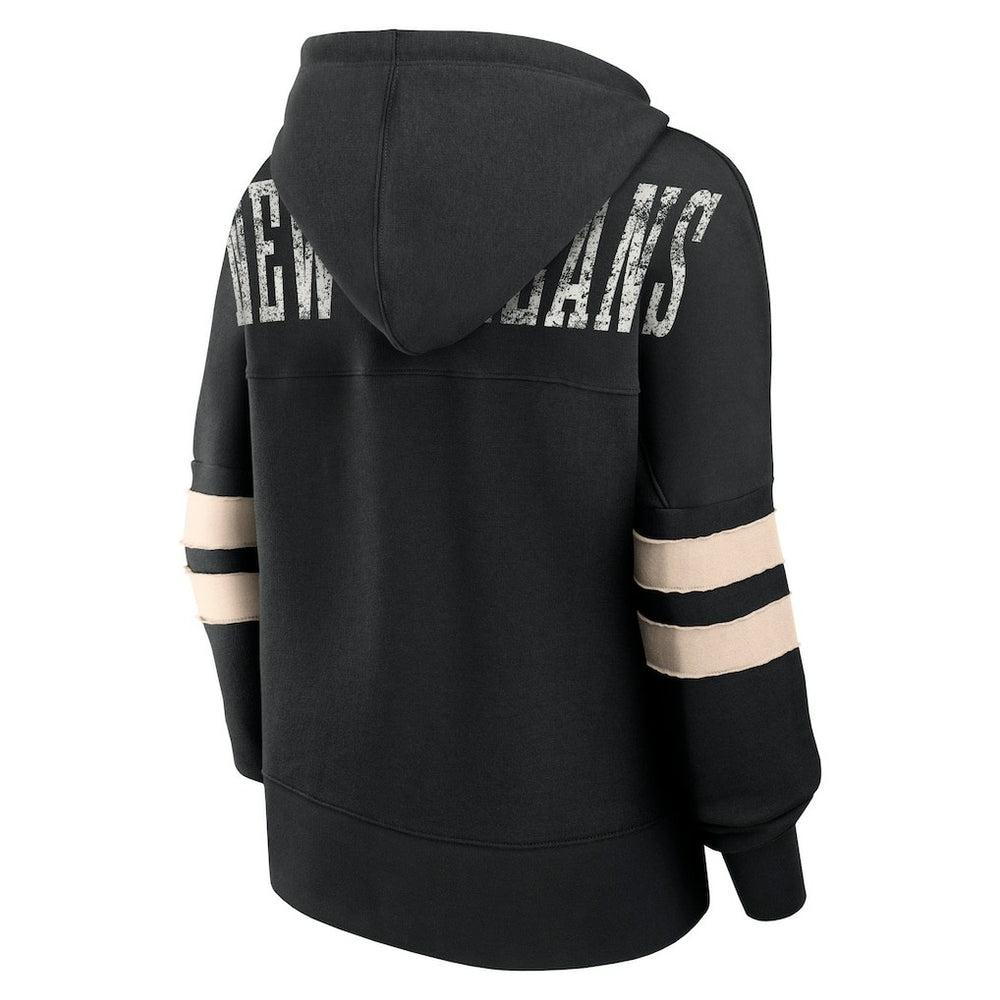 New Orleans Saints Women's Bold Move Dolman V-Neck Hip HIp Hoodie | NFL New