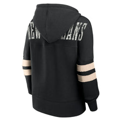 New Orleans Saints Women's Bold Move Dolman V-Neck Hip HIp Hoodie | NFL New