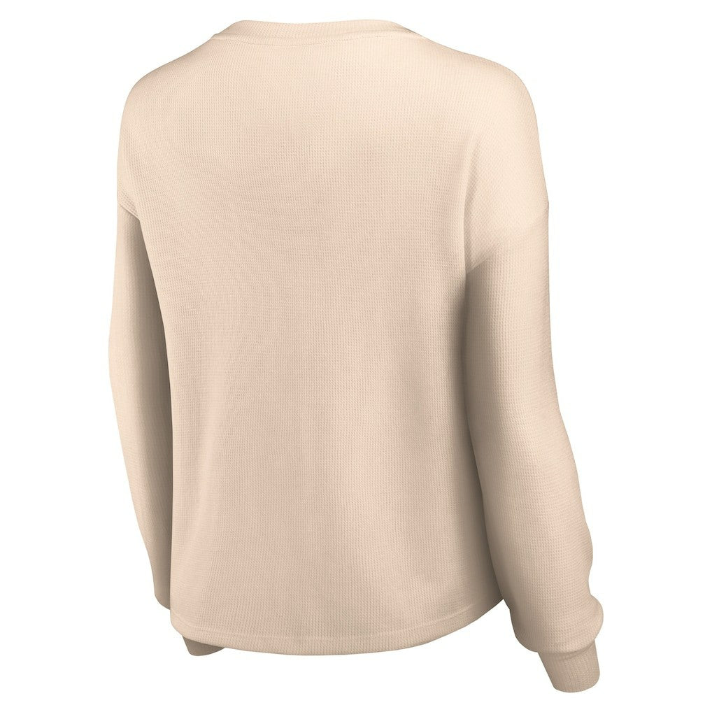 Los Angeles Rams Women's Go For It Notch Neck Waffle Knit Lightweight Long Sleeve T-Shirt | NFL Outlet