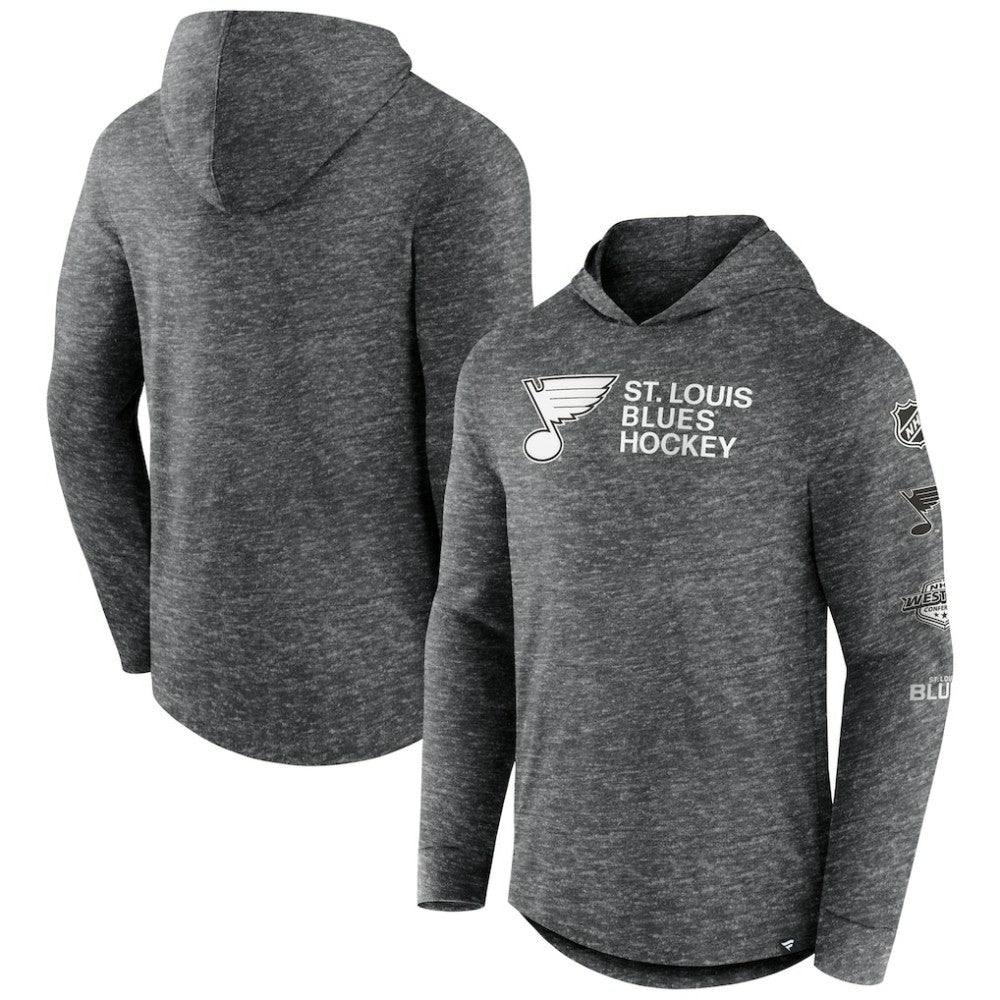 St. Louis Blues Fanatics Stacked Long Sleeve Hoodie T-Shirt -  NHL T-shirts