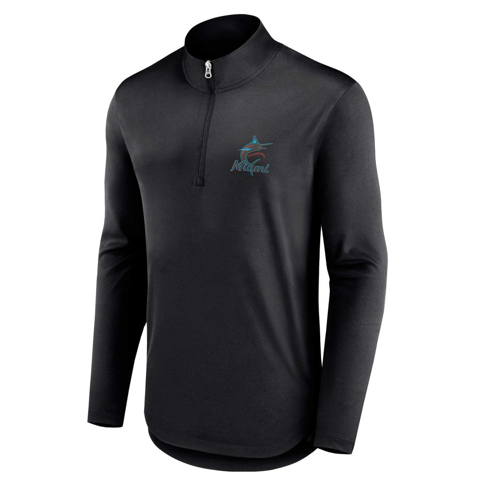 Miami Marlins Fanatics Quarterback Quarter-Zip Top - MLB Tops