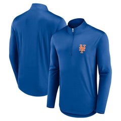 New York Mets Fanatics Quarterback Quarter-Zip Top - MLB Tops