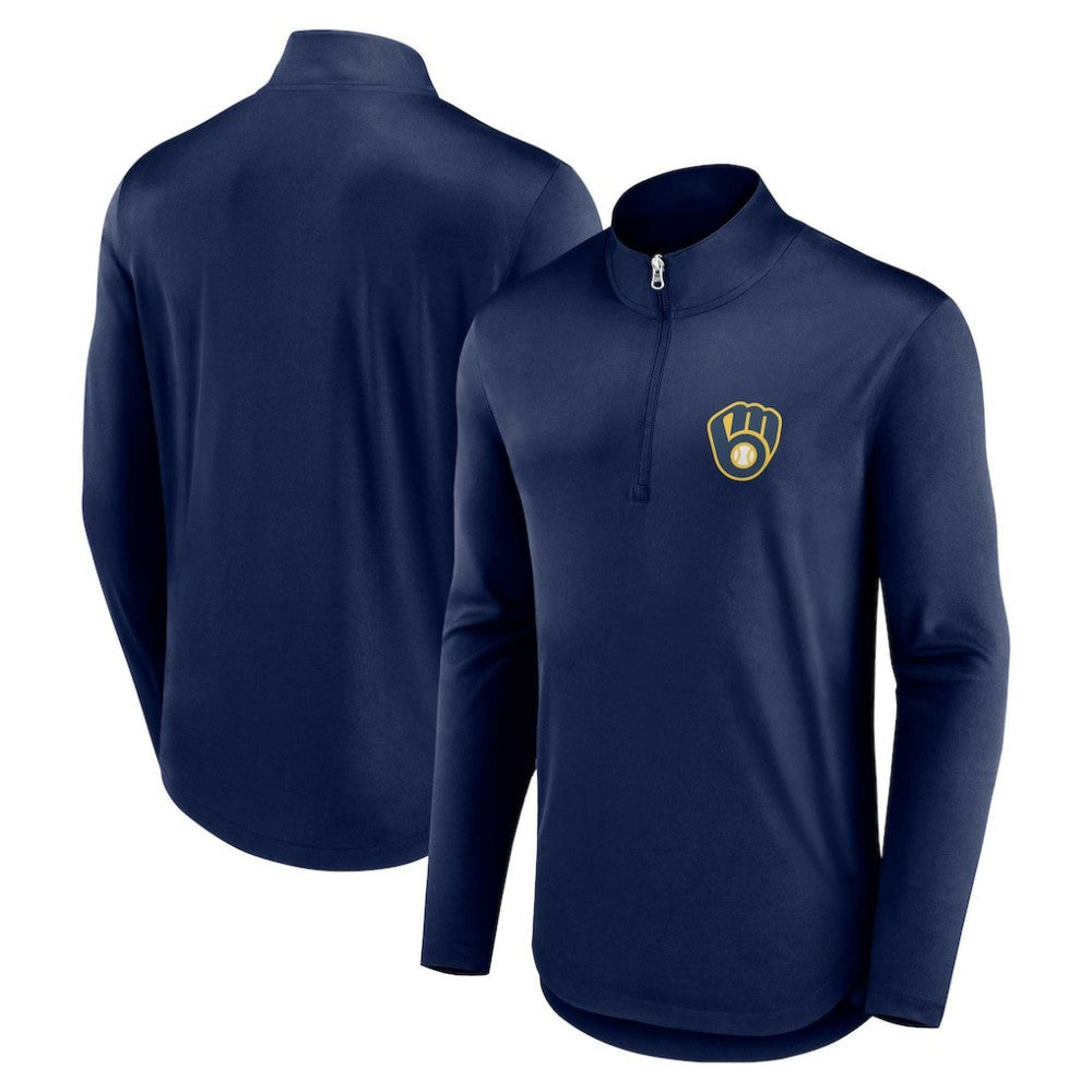 Milwaukee Brewers Fanatics Quarterback Quarter-Zip Top - MLB Tops