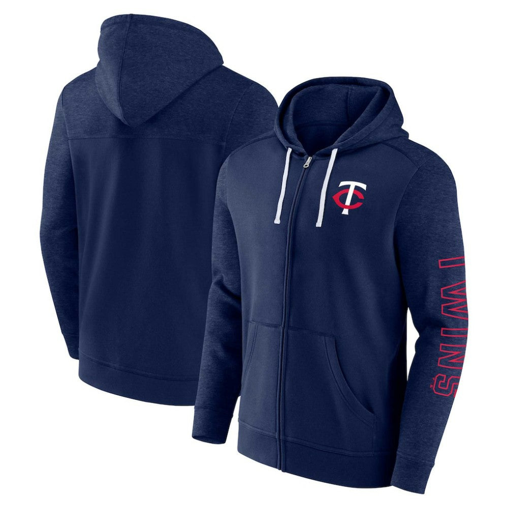 Minnesota Twins Fanatics Offensive Line Up Lightweight Full-Zip Hoodie - MLB Hoodies