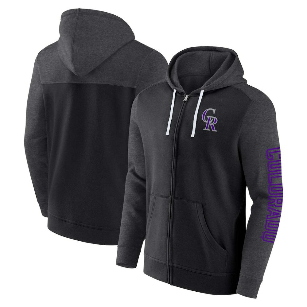 Colorado Rockies Fanatics Offensive Line Up Lightweight Full-Zip Hoodie - MLB Hoodies