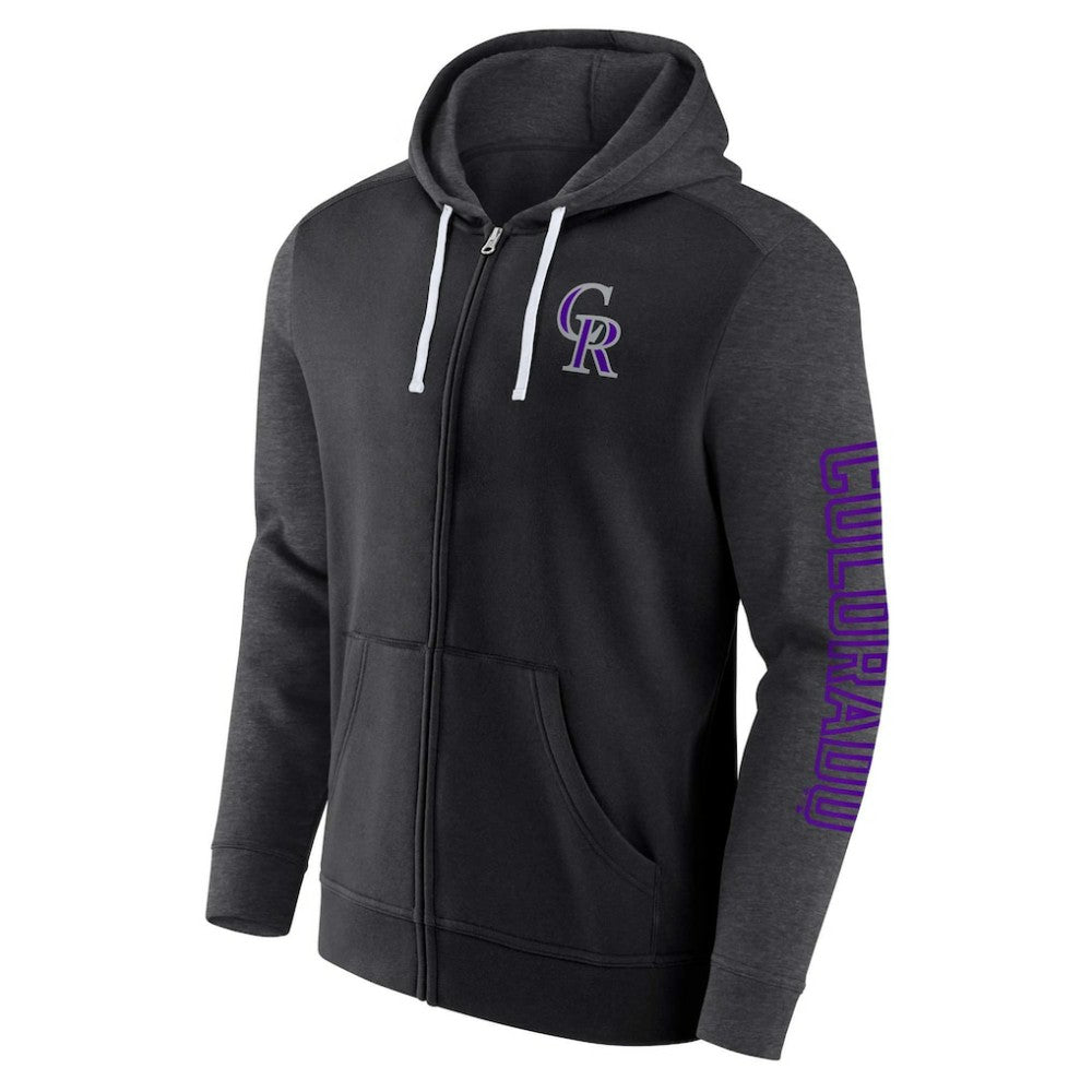 Colorado Rockies Fanatics Offensive Line Up Lightweight Full-Zip Hoodie - MLB Hoodies