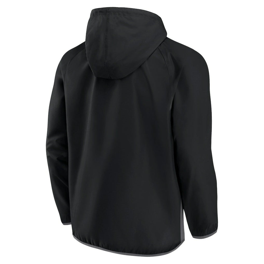 Black/Gray Brooklyn Nets Anorak Flagrant Foul Color-Block Raglan Hoodie Half-Zip Jacket | NBA