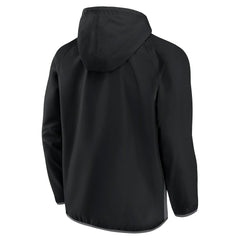 Black/Gray Brooklyn Nets Anorak Flagrant Foul Color-Block Raglan Hoodie Half-Zip Jacket | NBA