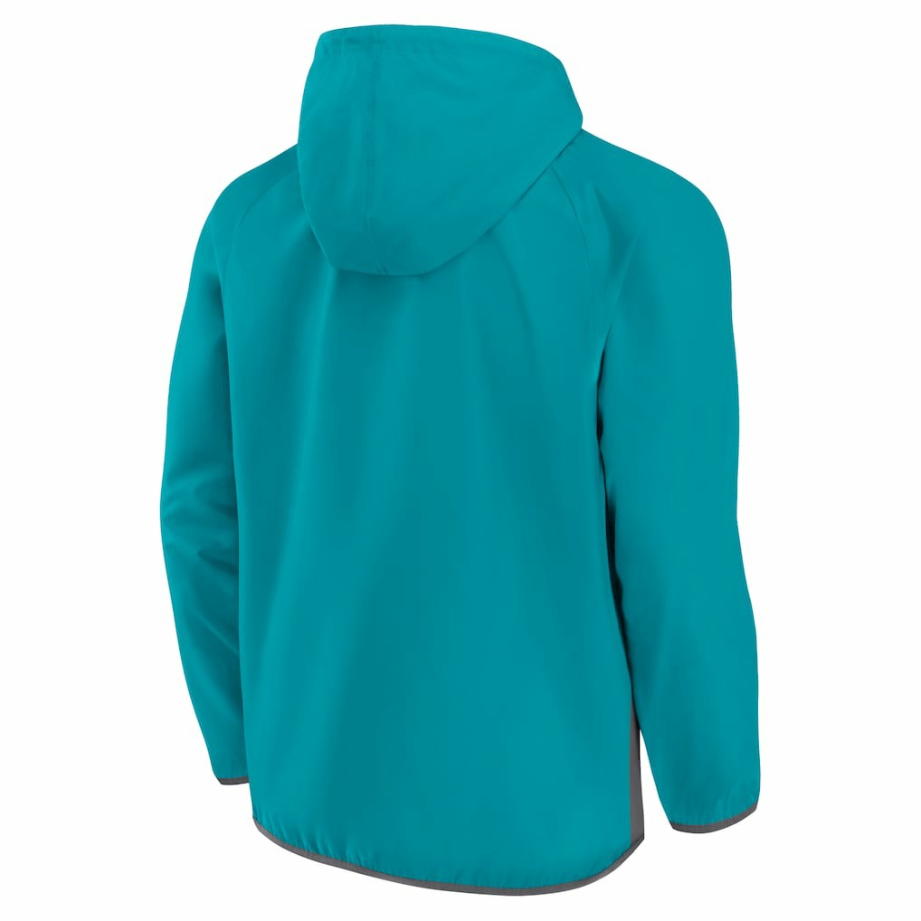 Teal/Gray Charlotte Hornets Anorak Flagrant Foul Color-Block Raglan Hoodie Half-Zip Jacket | NBA