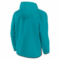 Teal/Gray Charlotte Hornets Anorak Flagrant Foul Color-Block Raglan Hoodie Half-Zip Jacket | NBA
