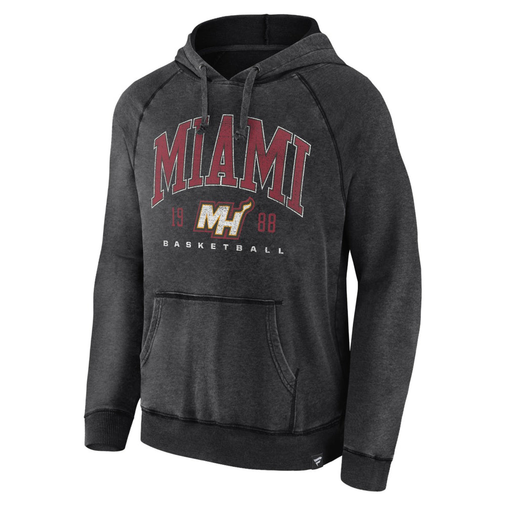 Heather Charcoal Miami Heat Foul Trouble Snow Wash Raglan Pullover Hoodie | NBA