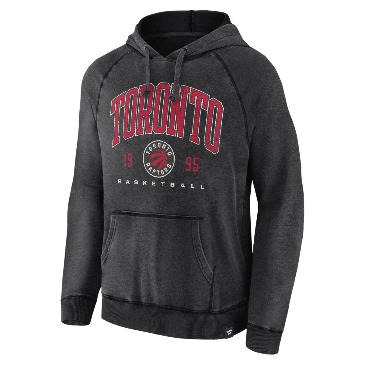 Heather Charcoal Toronto Raptors Foul Trouble Snow Wash Raglan Pullover Hoodie | NBA