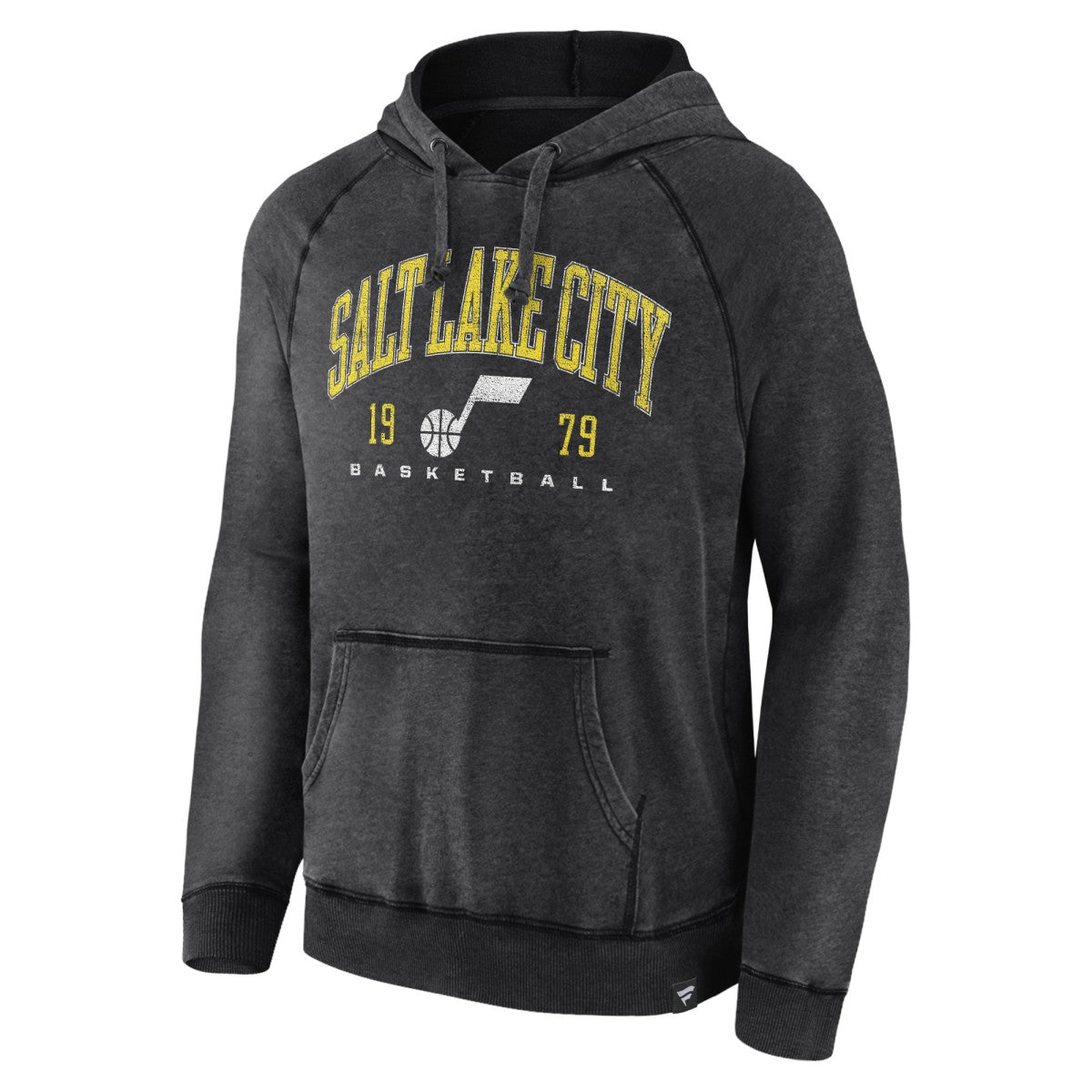Heather Charcoal Utah Jazz Foul Trouble Snow Wash Raglan Pullover Hoodie | NBA