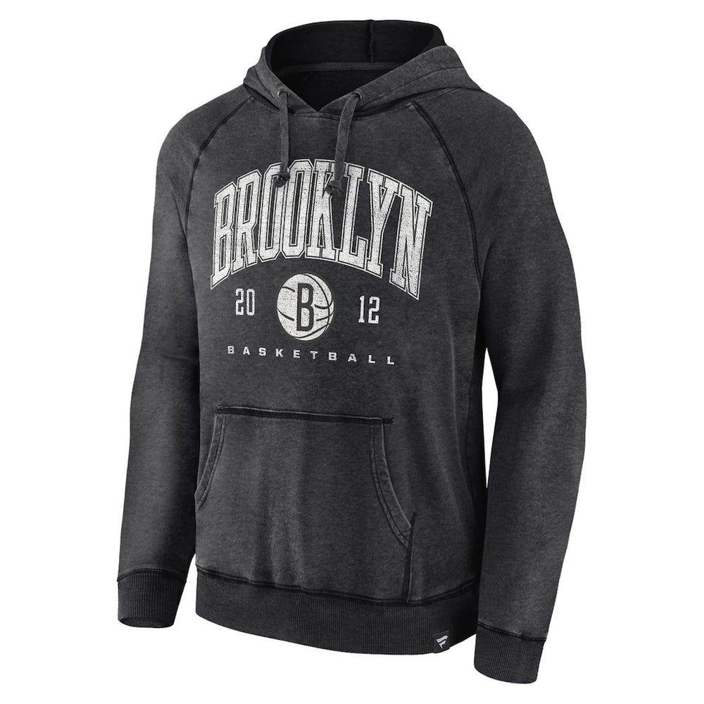 Heather Charcoal Brooklyn Nets Foul Trouble Snow Wash Raglan Pullover Hoodie | NBA